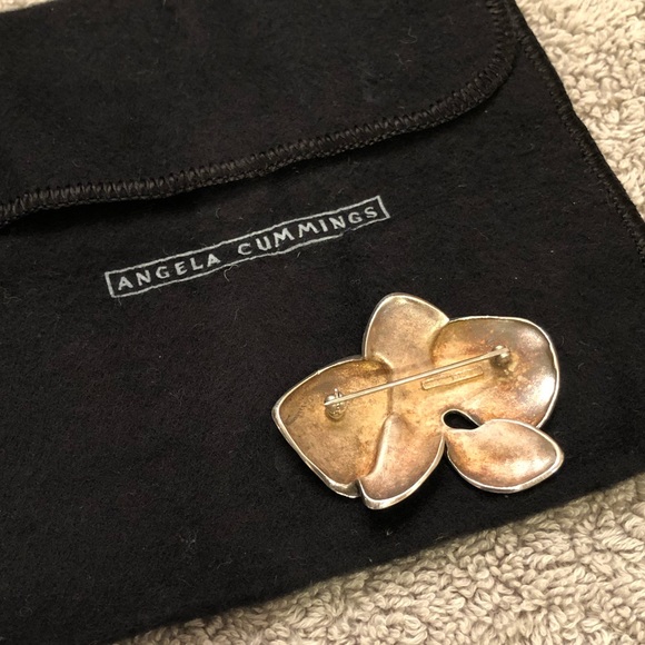 Angela Cummings 925 Sterling Orchid Brooch Pin - Picture 3 of 5